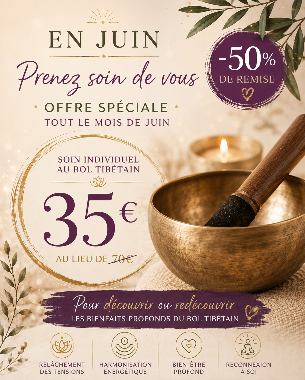 Offre juin — Soin individuel 35€ au lieu de 70€